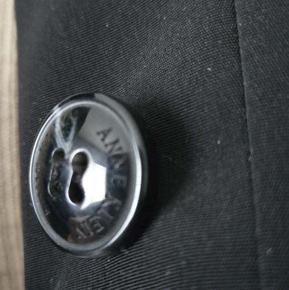 ANNE KLEIN midweight black trench with ribbed sweater collar and cuffs. Size M - Picture 9 of 16